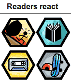 Readers React homepage has icons for various genres.